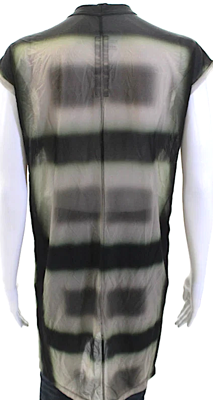 Rick Owens Paris. NWOT. Black Combo Printed Deep V-neck Dylan Sleeveless Dress