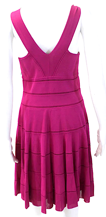 Christian Dior Paris. NEW W/TAGS Magenta Sleeveless Zip Scoop Neck Lined Dress