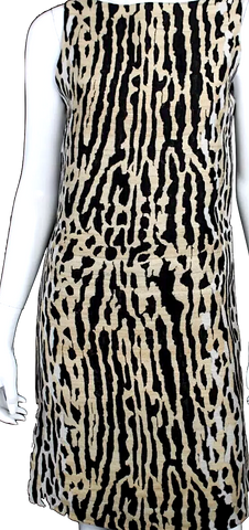 LANVIN Paris. Multicolor Animal Print Jacquard Sleeveless Sheath Dress