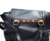 Chloe Paris. Black Pebbled Leather Goldplated Logo Shoulderbag / Crossbody Bag