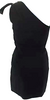 Valentino Garavani Italy Black Wool Techno Couture Womens Short Sleeves One Shoulder Dress