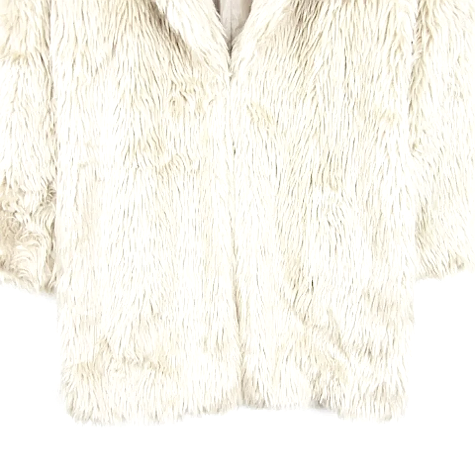 Rizexy RESEXXY JAPAN. One Piece Beige/Cream Hooded Faux Fur Coat Long Length