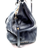Miu Miu Italy. Dark Slate Gray Pebbled Leather Shoulder Bag