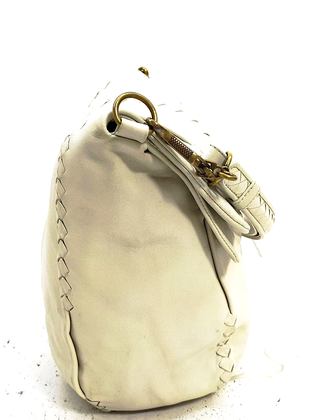 Bottega Veneta Italy. Vintage Off White Shoulder Bag