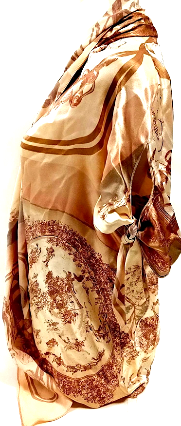 Hermes Paris. Vintage Silk Print Top/Blouse