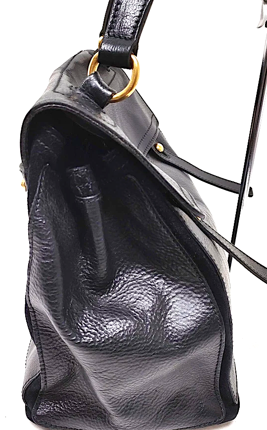 Yves Saint Laurent Paris. Black Leather Shoulder Bag
