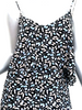 Intermix NY. Silk Layla Navy Leaf Print Ruffled High-Low Dress