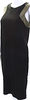 Gucci Italy. Black Sleeveless Chain Link Trim Round Neck Sheath Dress