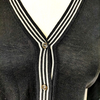 Fendi Italy. Black Cotton Blend Button Front Cardigan Style Top
