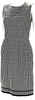 Lanvin Paris. Black/White Cotton Polka Dot Darted Zipped Midi Sheath Dress