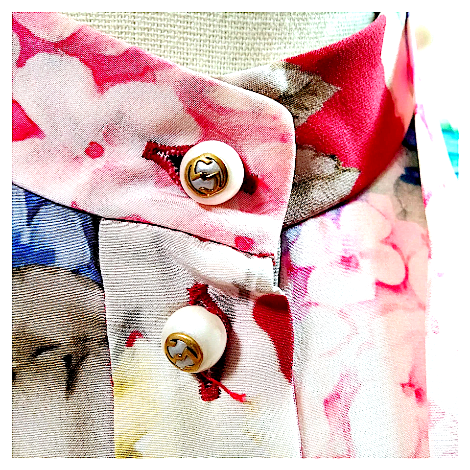 Gucci Italy. Multi Color Button Front Shirt Dress