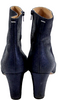Maison Margiela Paris. Metallic Blue Zippered  Heeled Ankle Boots  Size EUR 40