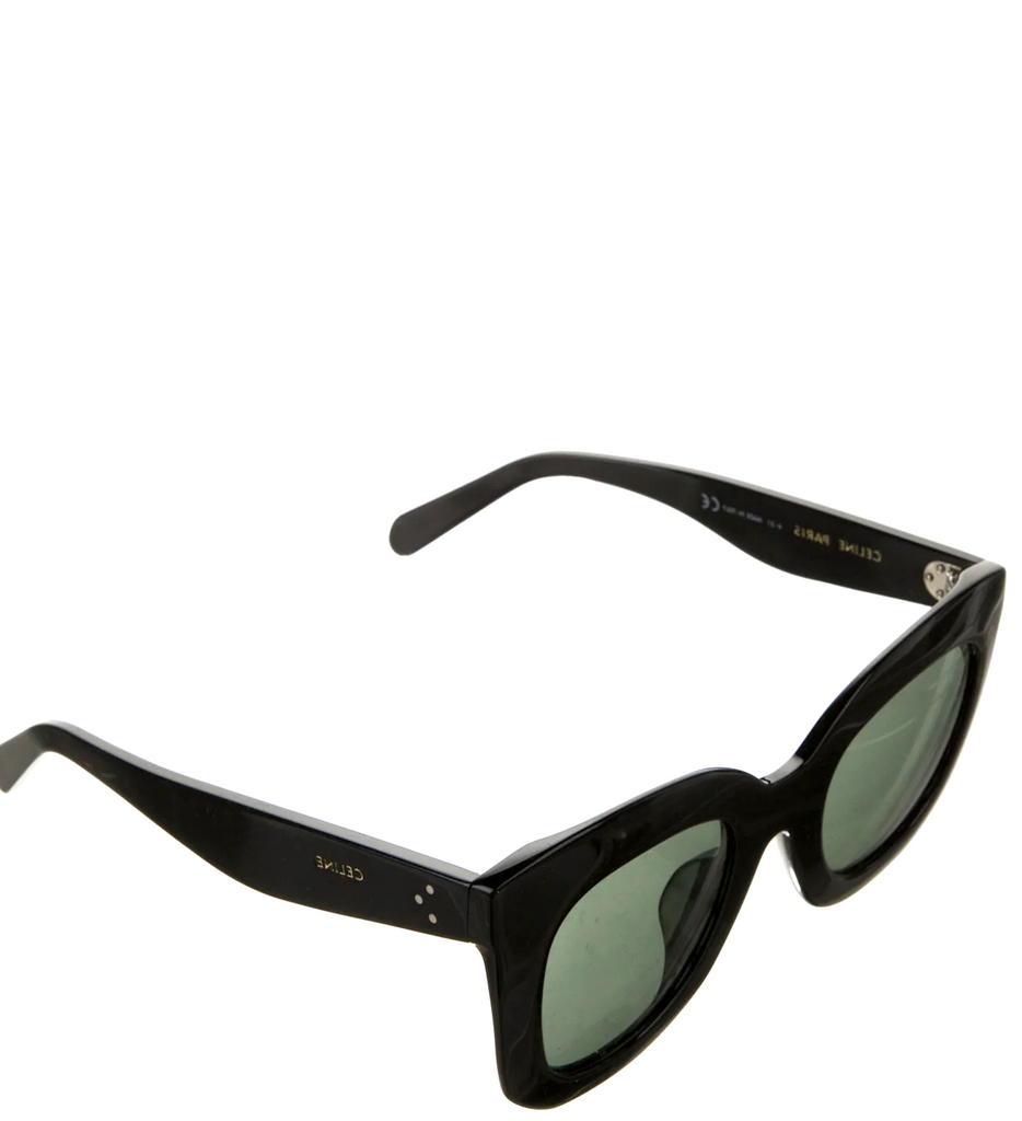 Celine Paris. Heidi Slimane. Black Tortoiseshell Acetate Oversize Tinted Sunglasses