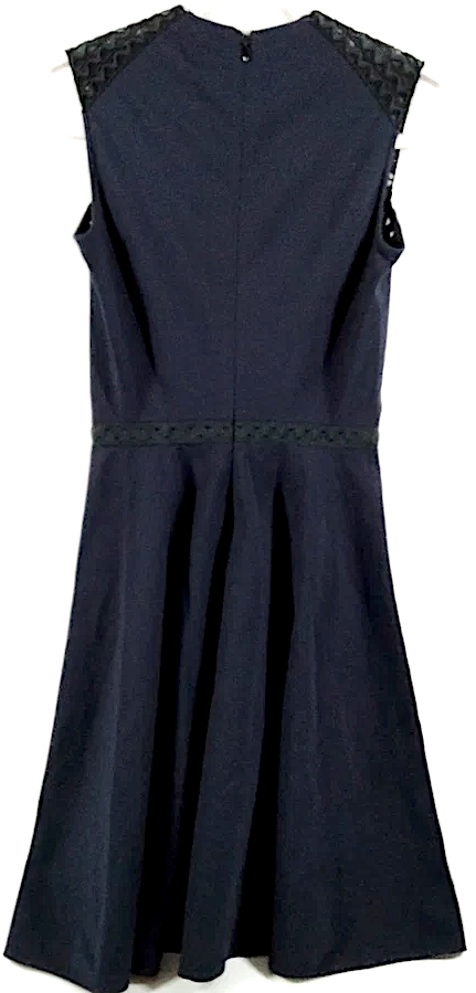 Stella McCartney UK. Navy Blue Rayon, Nylon, Vegan Leather Dress
