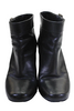 Prada Italy. Black Leather Textured Buckle Block Heel Booties Size EUR 41 (Approx. 38/38.5)