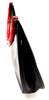 Gucci Italy. Black Leather Red Bamboo Handle Shoulder Bag