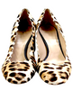 Chloe Paris.  Brown Pony Hair Leopard Spotted Scalloped Pumps Block Heel  Size 38.5