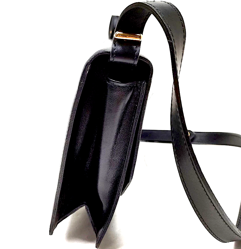Christian Dior Paris. Black Leather Logo Shoulder Bag