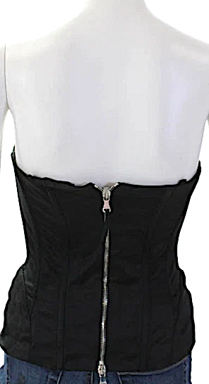 Dolce & Gabbana D&G ITALY. Black Cotton Back Zip Strapless Corset Top