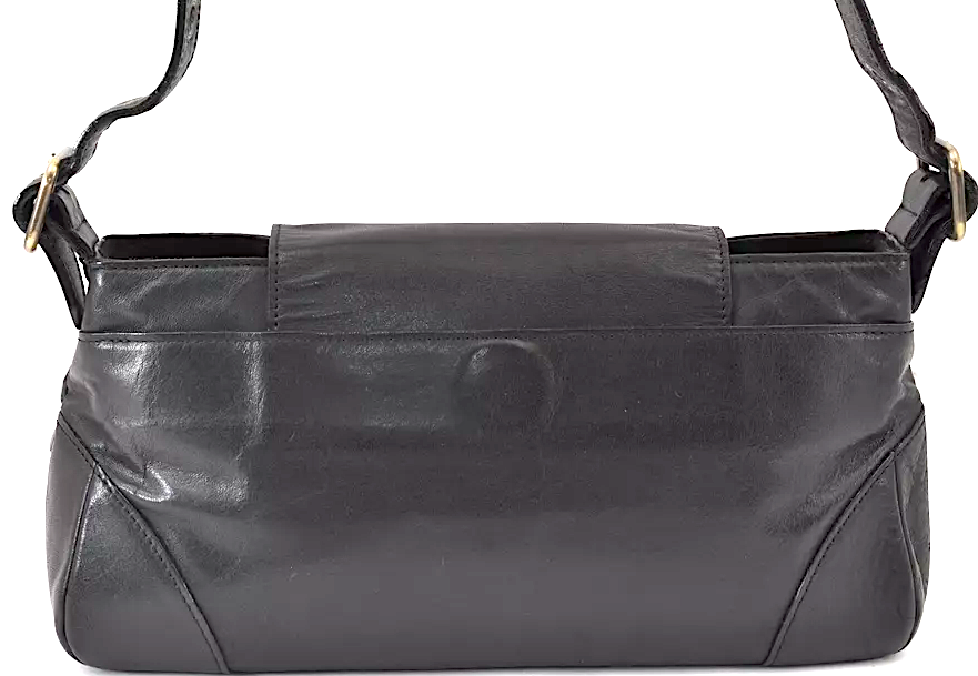 Chloe Paris. Vintage Black Leather Shoulder Bag / Hand Bag