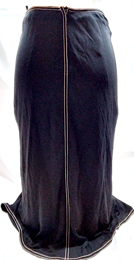 Hermes Paris. Black Rayon Skirt