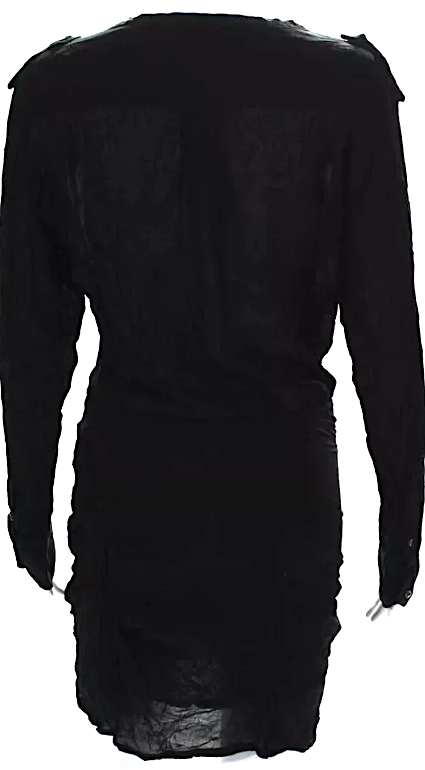 Isabel Marant Etoile Paris. Black Long Sleeve Tulip Hem Blouson Dress