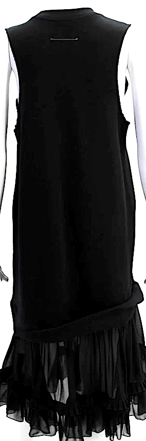 Maison Margiela Paris. MM6. Black Cotton Sleeveless Sweater Dress