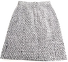 Chanel Paris. Light Grey Silk, Cotton, Nylon, Polyester Tweed Skirt