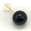 Vintage Japan. Beautiful Black Onyx Fine Jewelry 18ct Gold Stud Earrings