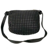 BOTTEGA VENETA Italy. Black Canvas Shoulder Bag