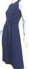 Whistles UK. Navy Crepe Sleeveless Belted Midi Dress