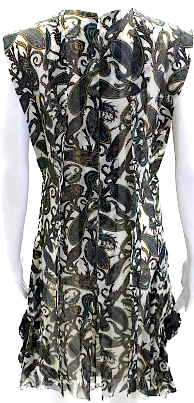 Chloe Paris. Multi-Color Sleeveless Round Neck Lace Pattern Dress