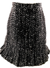 Chanel Paris. Black Tweed Wool, Nylon Skirt