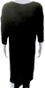 Prada Italy. Black Pleated V-Neck 3/4 Sleeve Pullover Mid-Calf Dress