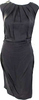 Prada Italy. Gray Pleated Round Neck Sleeveless Ruched Waist Midi Dress