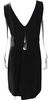 Chloe Paris. Black Back Acetate Zip Sleeveless Scoop Neck Shift Dress