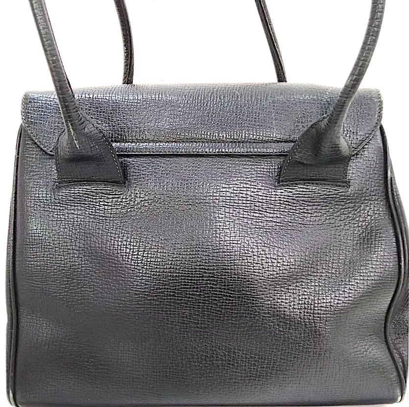 LOEWE MADRID. Black Leather Shoulder Bag