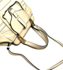 Chloe Paris. Beige Leather, Outside Pocket Shoulder Bag, Long Strap Crossbody Bag