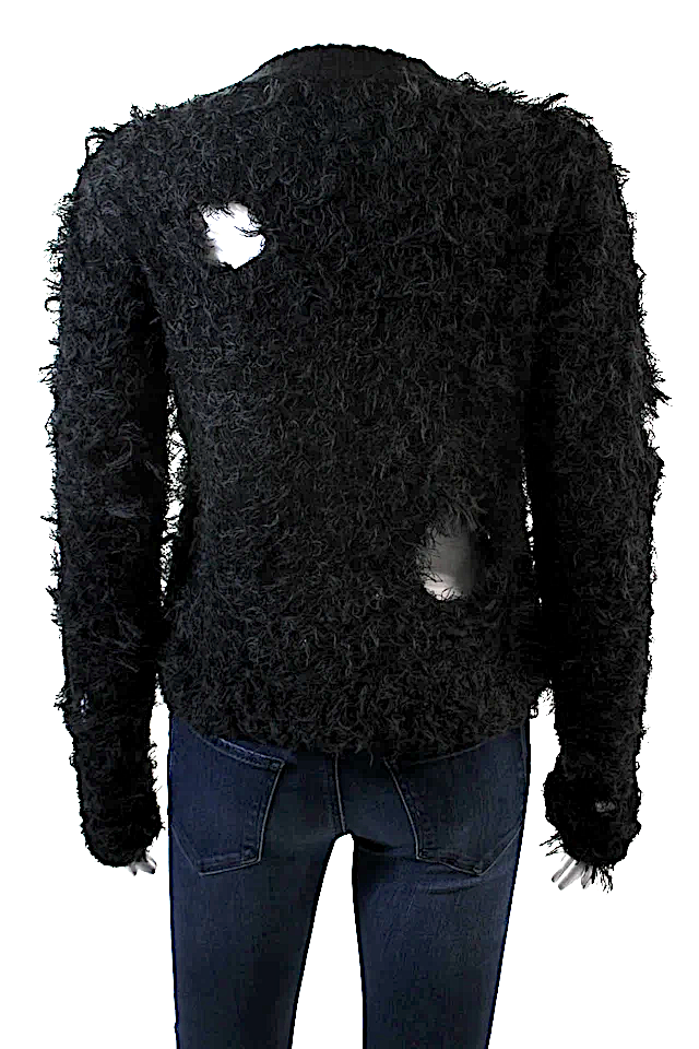 Acne Studios Sweden. NEW W/TAGS. Black Wool/Poly Blend Hairy Web Crew Neck Sweater