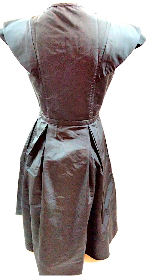 Miu Miu Italy. Vintage Black Acetate, PolyTech Fabric Dress