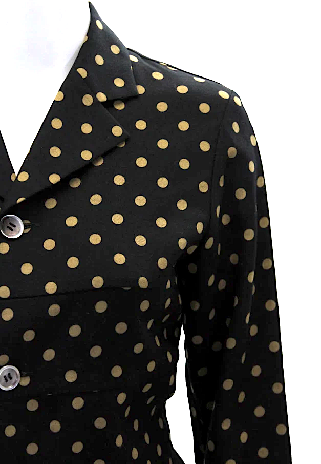 Comme Des Garcons Japan. TRICOT. Black Wool Polka Dot Collar Button Down Shirt