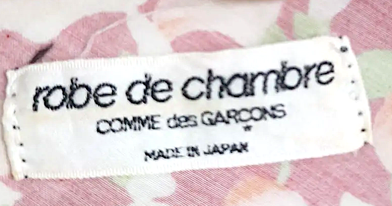COMME DE GARCONS JAPAN. robe de chambre 1993 Collectionn Floral Print Cotton Dress