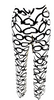 Valentino Garavani Italy White, Black Chain Logo Print Mid Rise Pleated Pants