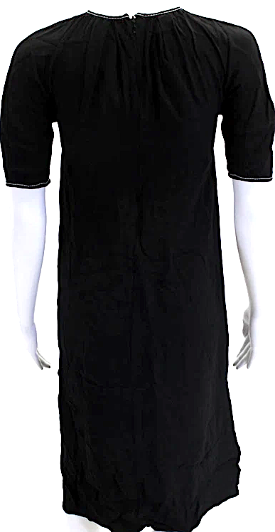 Marni Italy. Black Viscose Back Zip Sleeveless Crew Neck Knee Length Dress