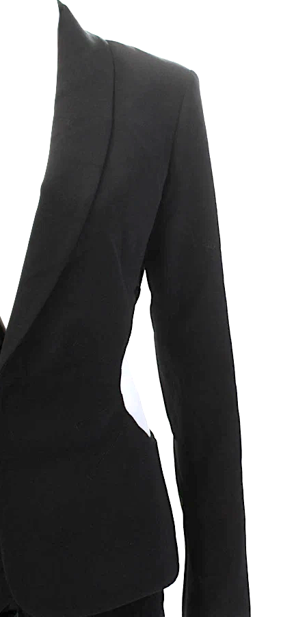Jean Paul Gaultier Paris. Collection. Black Wool Two Button Cut Out Blazer Jacket