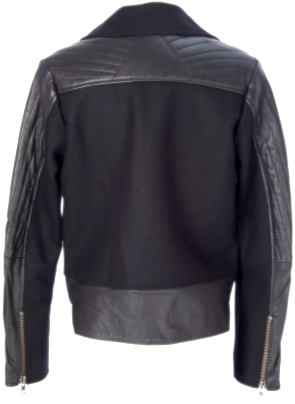 SURFACE TO AIR PARIS. NEW/TAGS.  Black Leather Trim Black Jacket