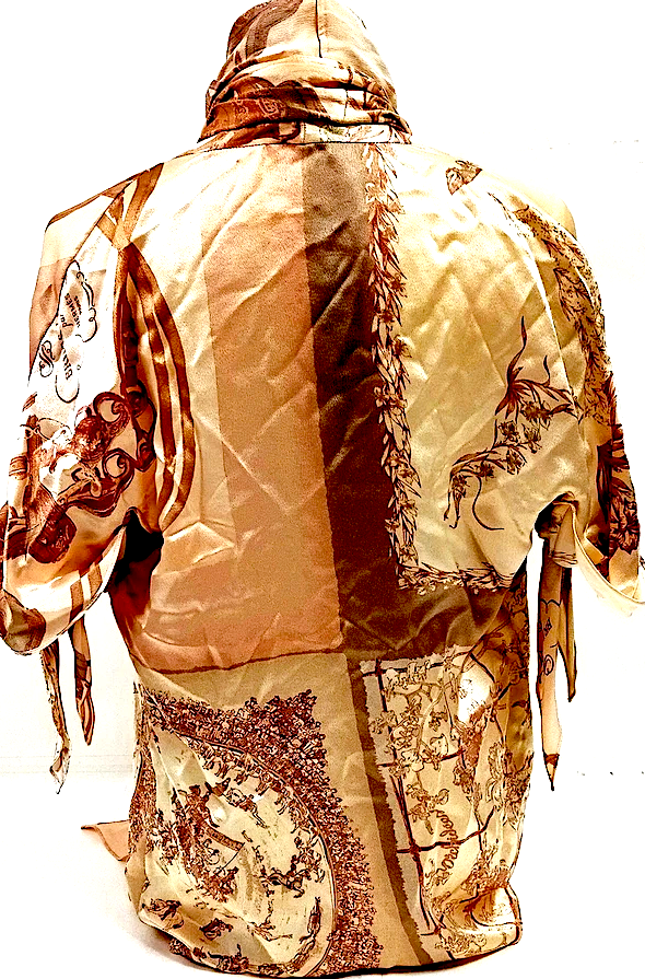 Hermes Paris. Vintage Silk Print Top/Blouse