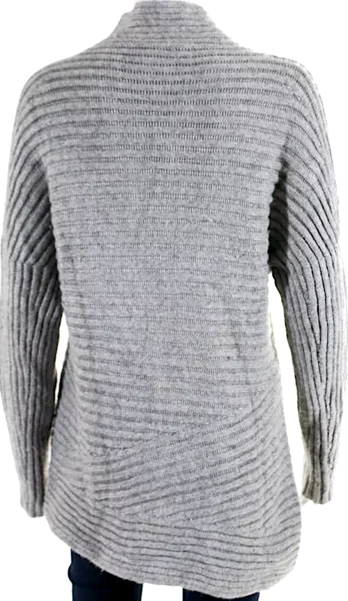 Helmut Lang Gray Alpaca Ribbed Turtleneck Tunic Sweater