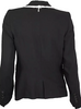 ANN DEMEULEMEESTER Belgium. Black Wool Woven Fringed Lapel Blazer Jacket