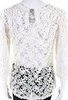 Etoile Isabel Marant Paris. White Long Sleeve Sheer Lace Top Blouse
